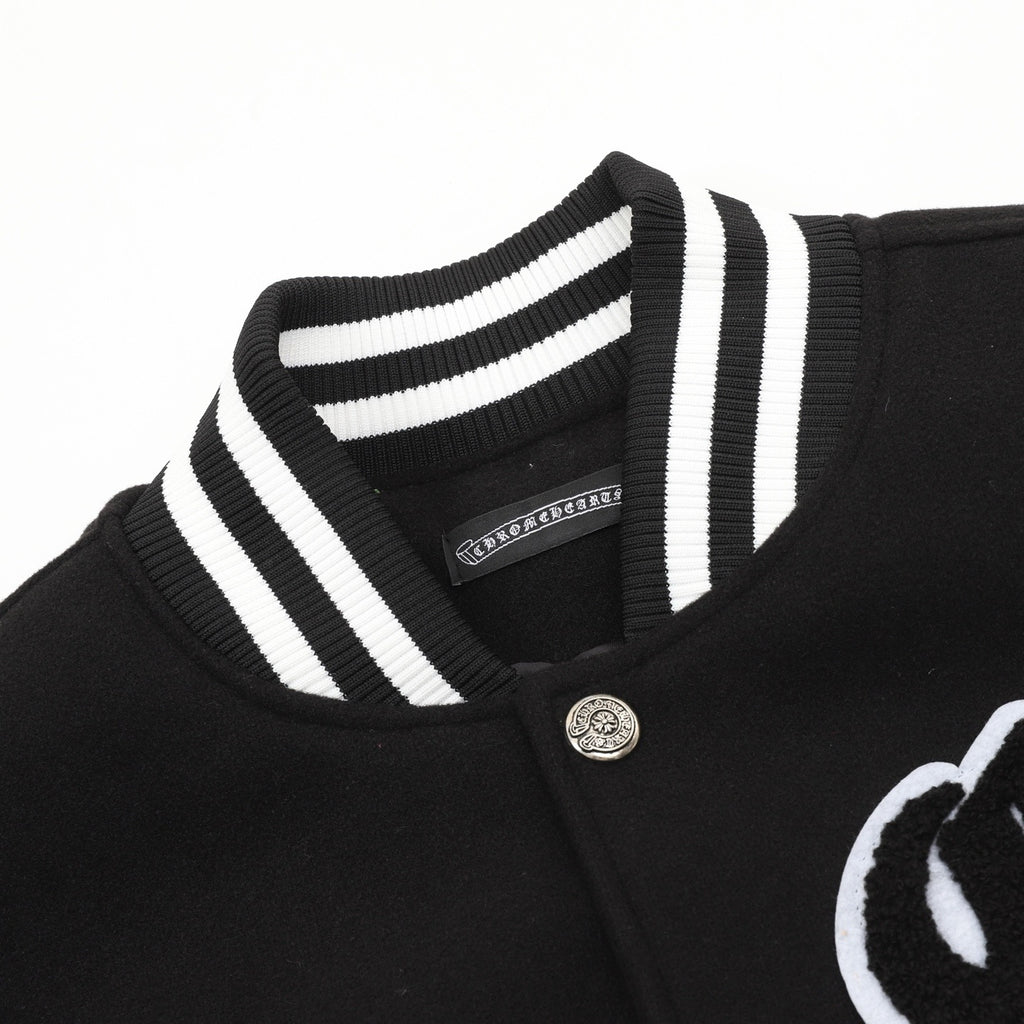 Chrome Hearts CH Logo Eagle Graphic Varsity Jacket Black & White | Women's & Men's Streetwear