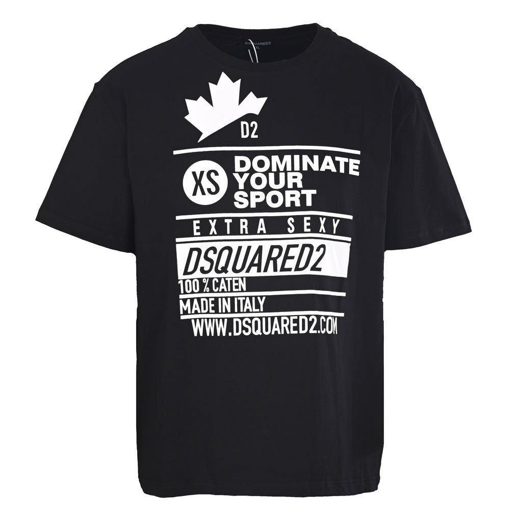 Dsquared2 D2 Maple Leaf Graphic Short-Sleeve T-Shirt in Black