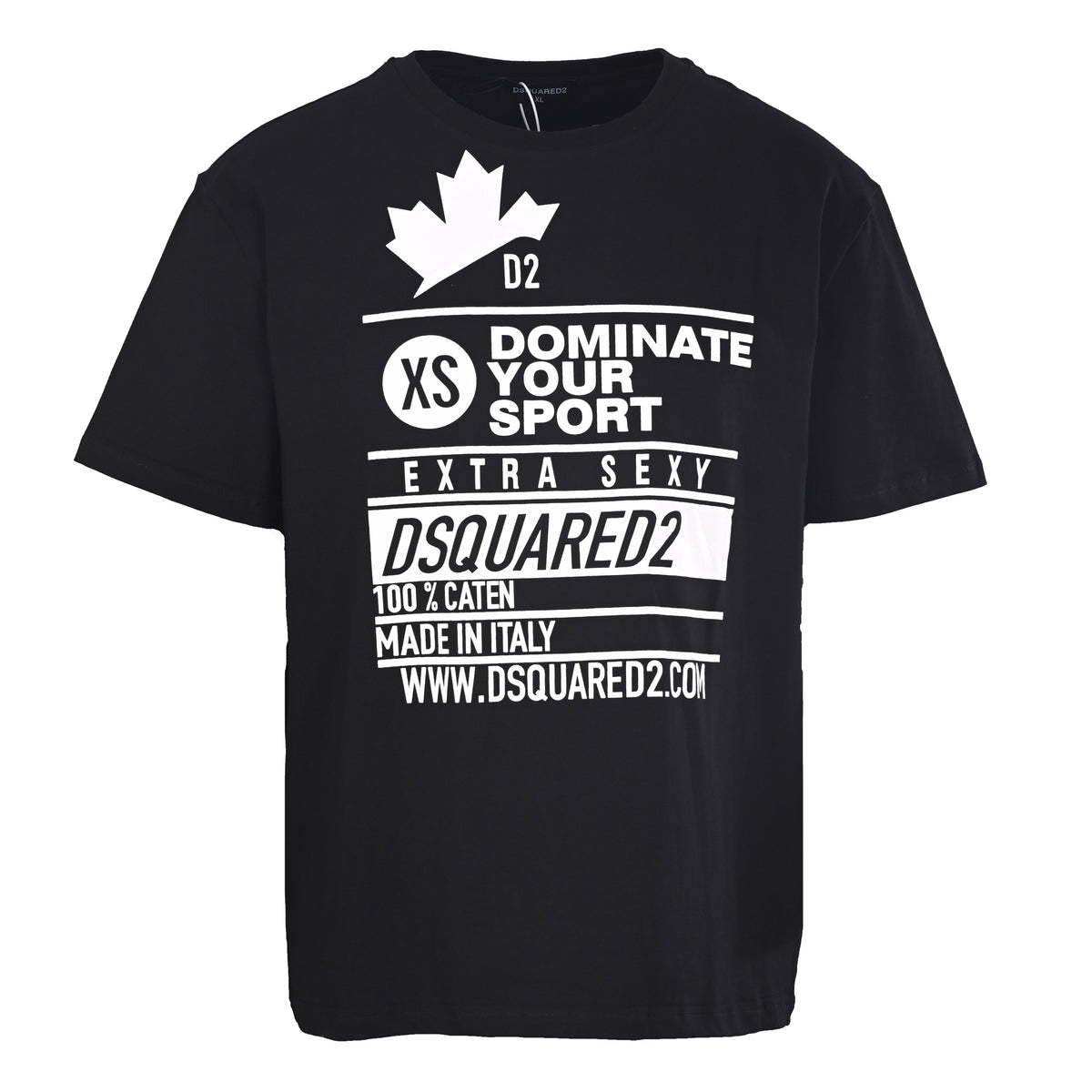 Dsquared2 D2 Maple Leaf Graphic Short-Sleeve T-Shirt in Black