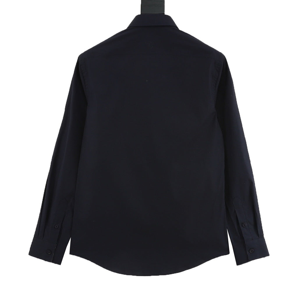Burberry Equestrian Knight Tonal Embroidered Long-Sleeve Shirt