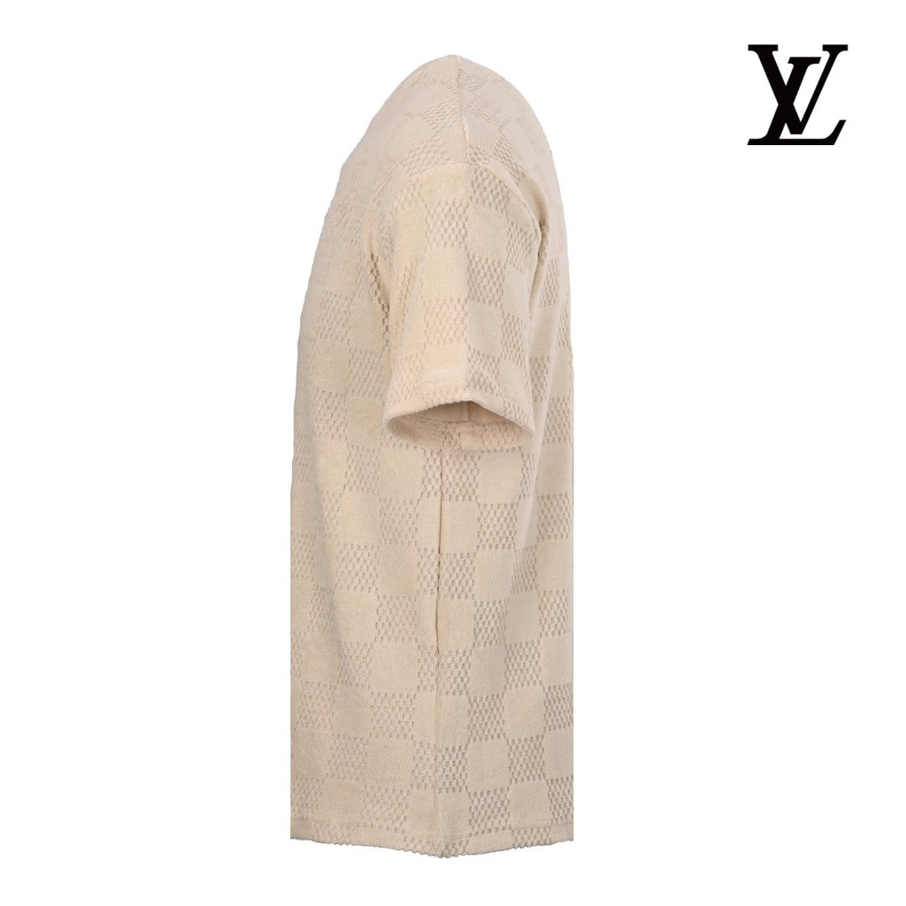 Louis Vuitton Men's Beige Damier Textured T-Shirt