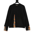 Burberry Women's & Men's Black Cable-Knit Check Panel Sweater