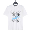 Louis Vuitton Graffiti LV Logo Print Short-Sleeve T-Shirt in White
