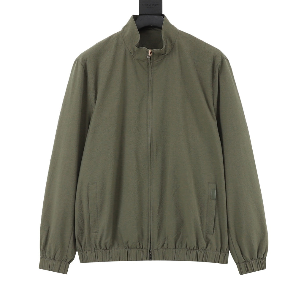 Loro Piana Women's Men's Brown Stand-Collar Zip-Up Bomber Jacket
