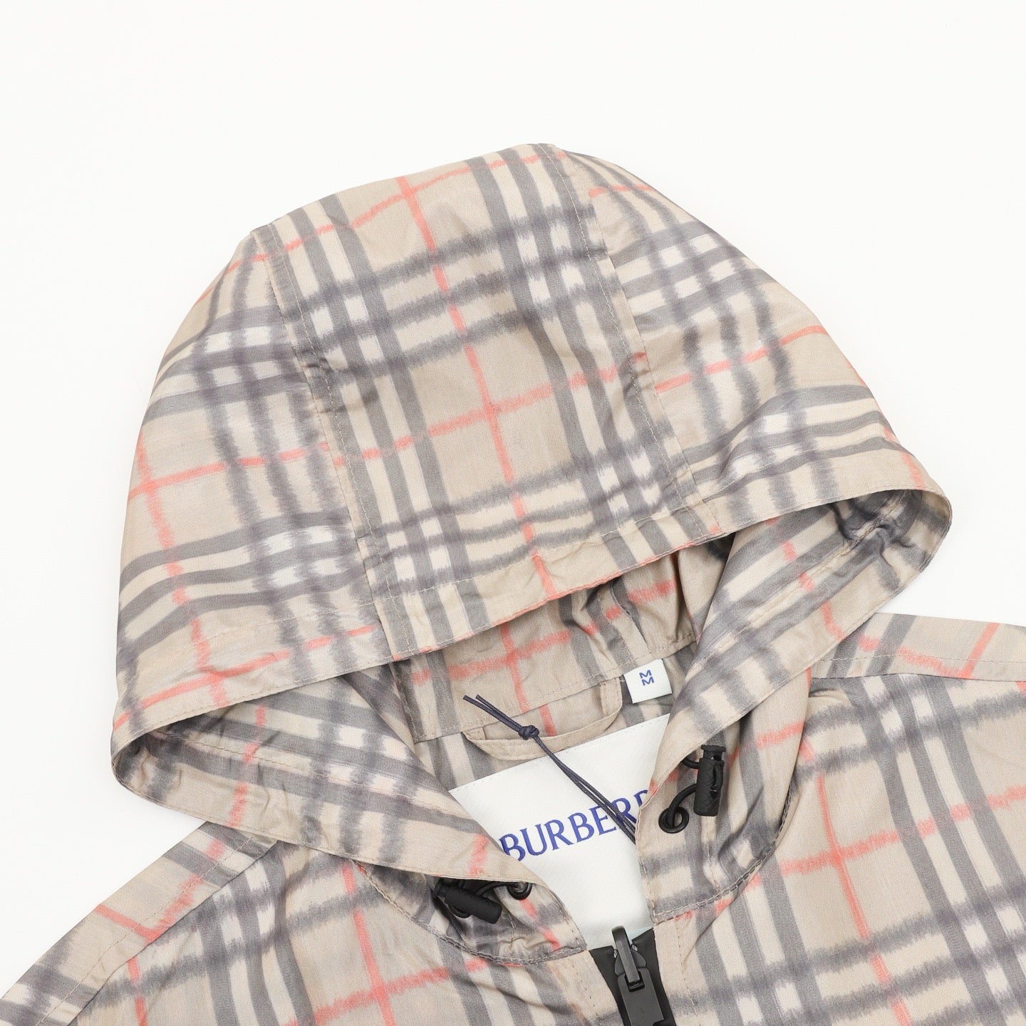 Burberry 26SS Gradient Vintage Check Hooded Windbreaker Jacket | Camel Grey Lightweight