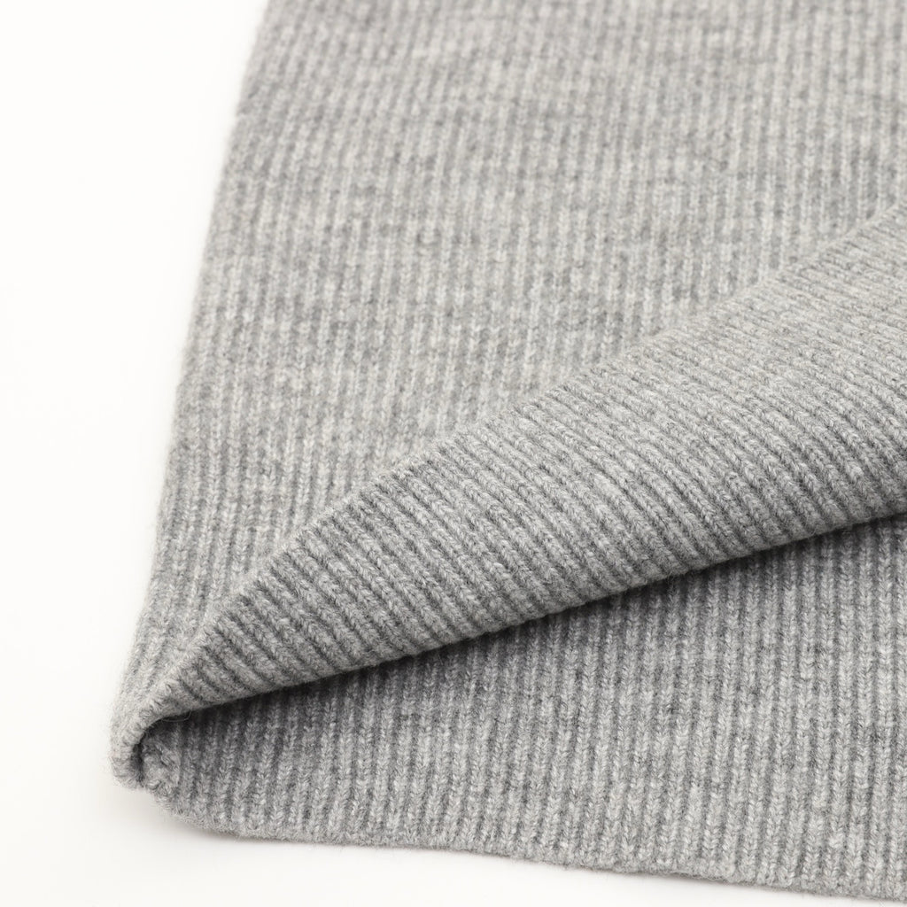 Dior Embroidered Logo Ribbed Wool V-Neck Sweater | Light Grey Relaxed Luxury Knitwear