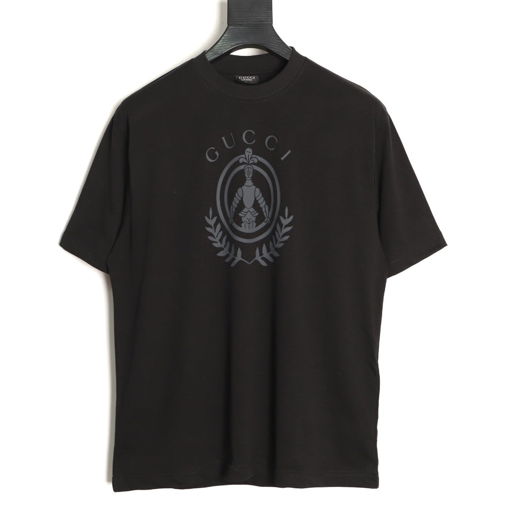 Gucci Knight Crest Print Short-Sleeve T-Shirt in Black