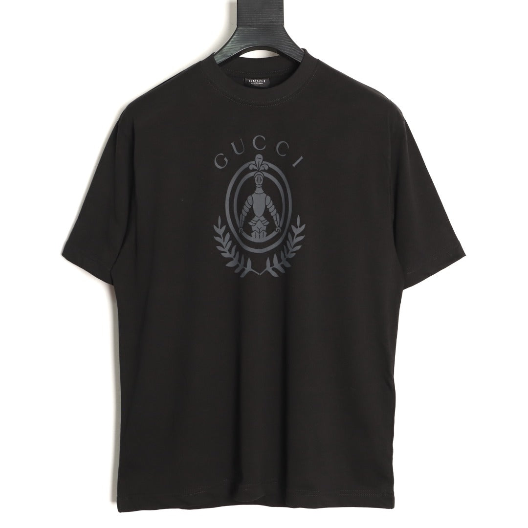 Gucci Knight Crest Print Short-Sleeve T-Shirt in Black