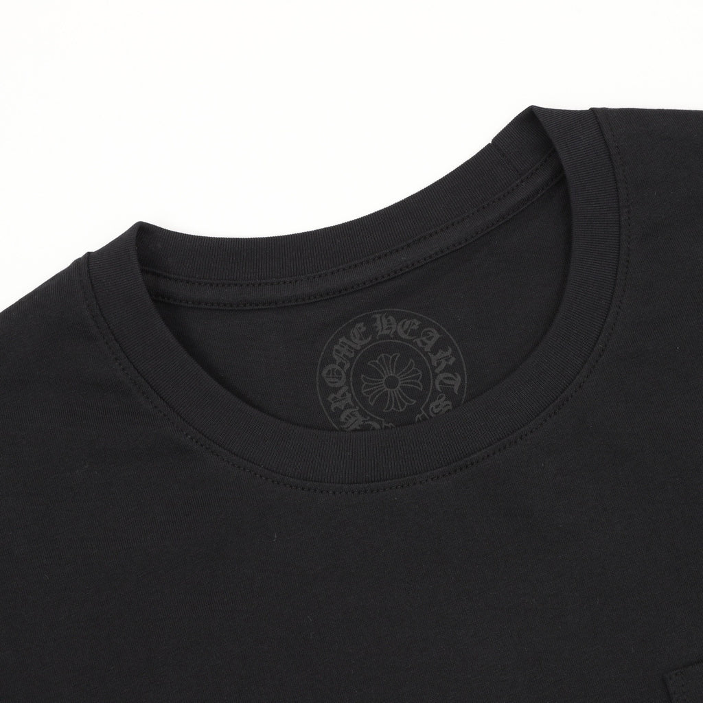 Chrome Hearts "Large Floral Cross" Print Long-Sleeve Tee (Black & White)