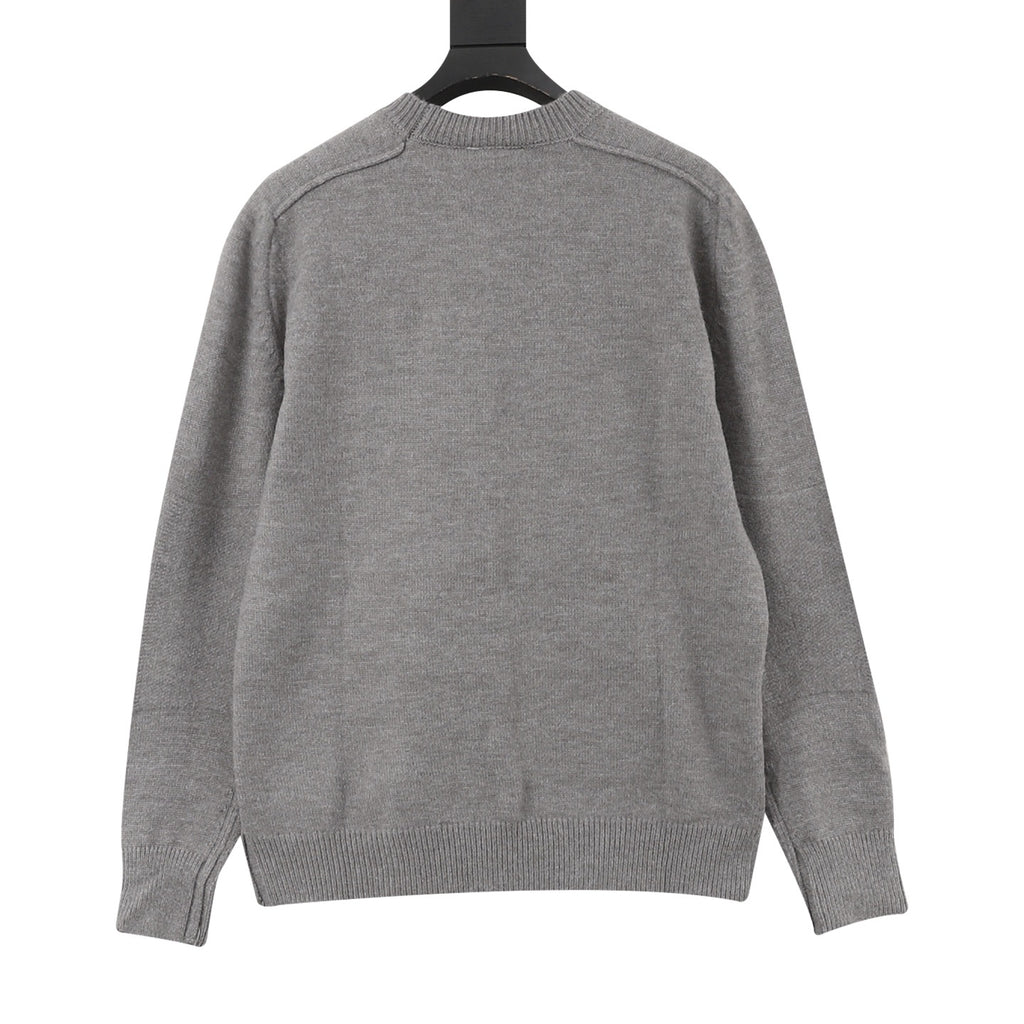 Burberry Women's & Men's Grey Equestrian Knight Patch Crewneck Sweater