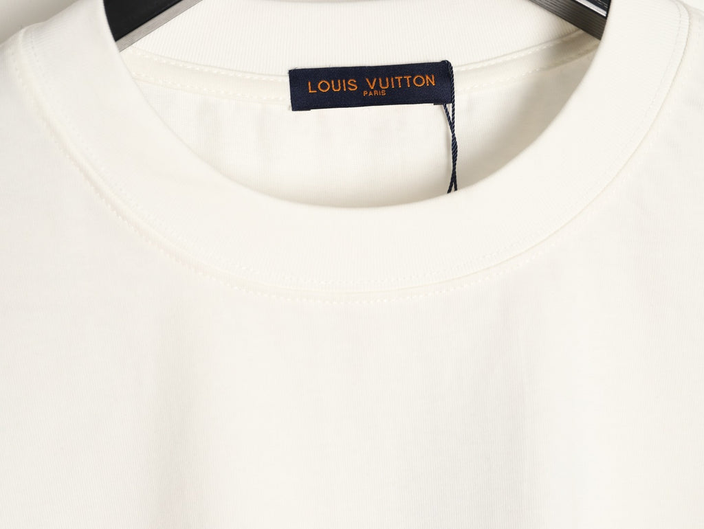 Louis Vuitton Sketch-Style Monogram Logo Short-Sleeve T-Shirt in White