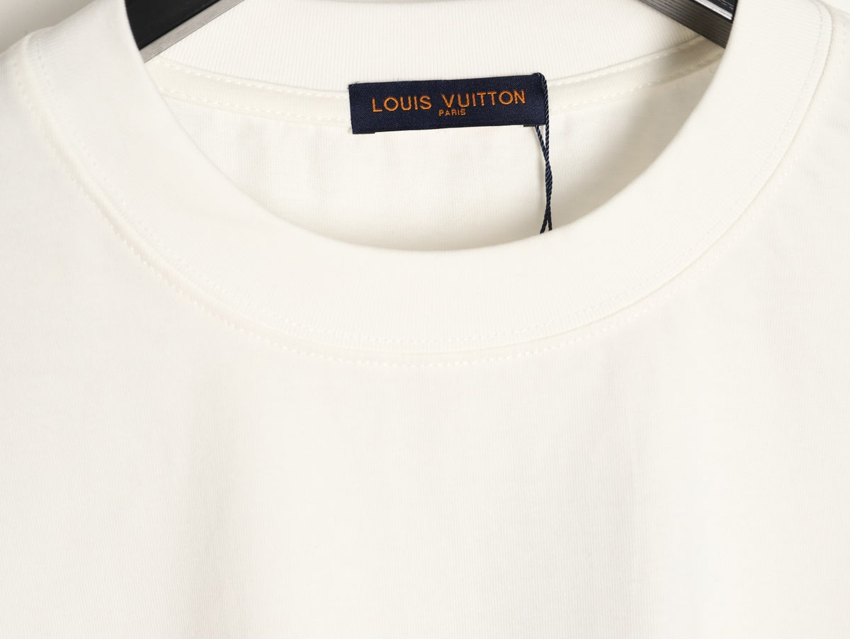 Louis Vuitton Sketch-Style Monogram Logo Short-Sleeve T-Shirt in White
