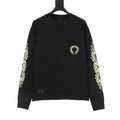 Chrome Hearts Horseshoe Logo Pocket Long-Sleeve Tee — Black, Cream Print