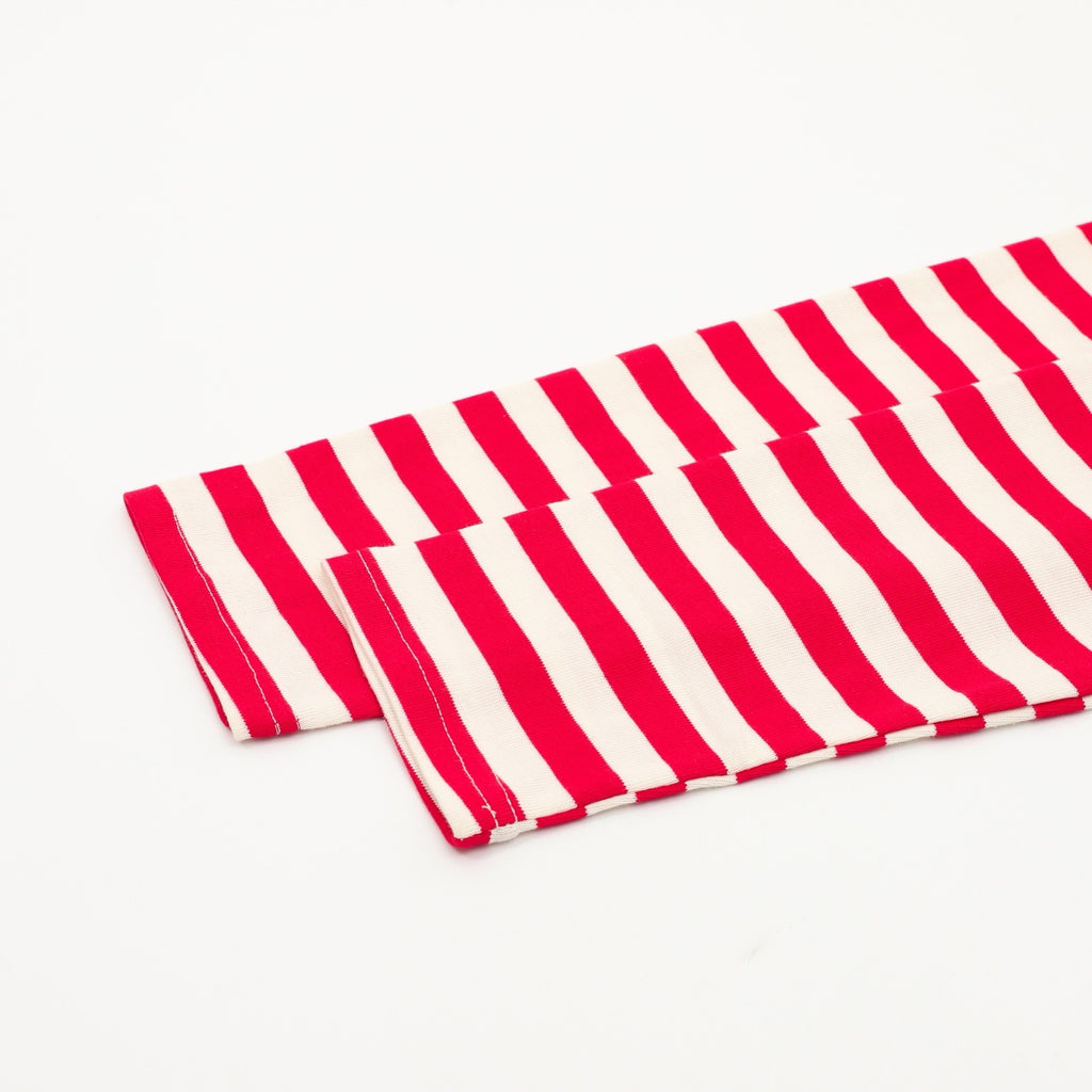 AMI Paris Women's & Men's Red & Off-White Striped Long Sleeve Heart Logo Top