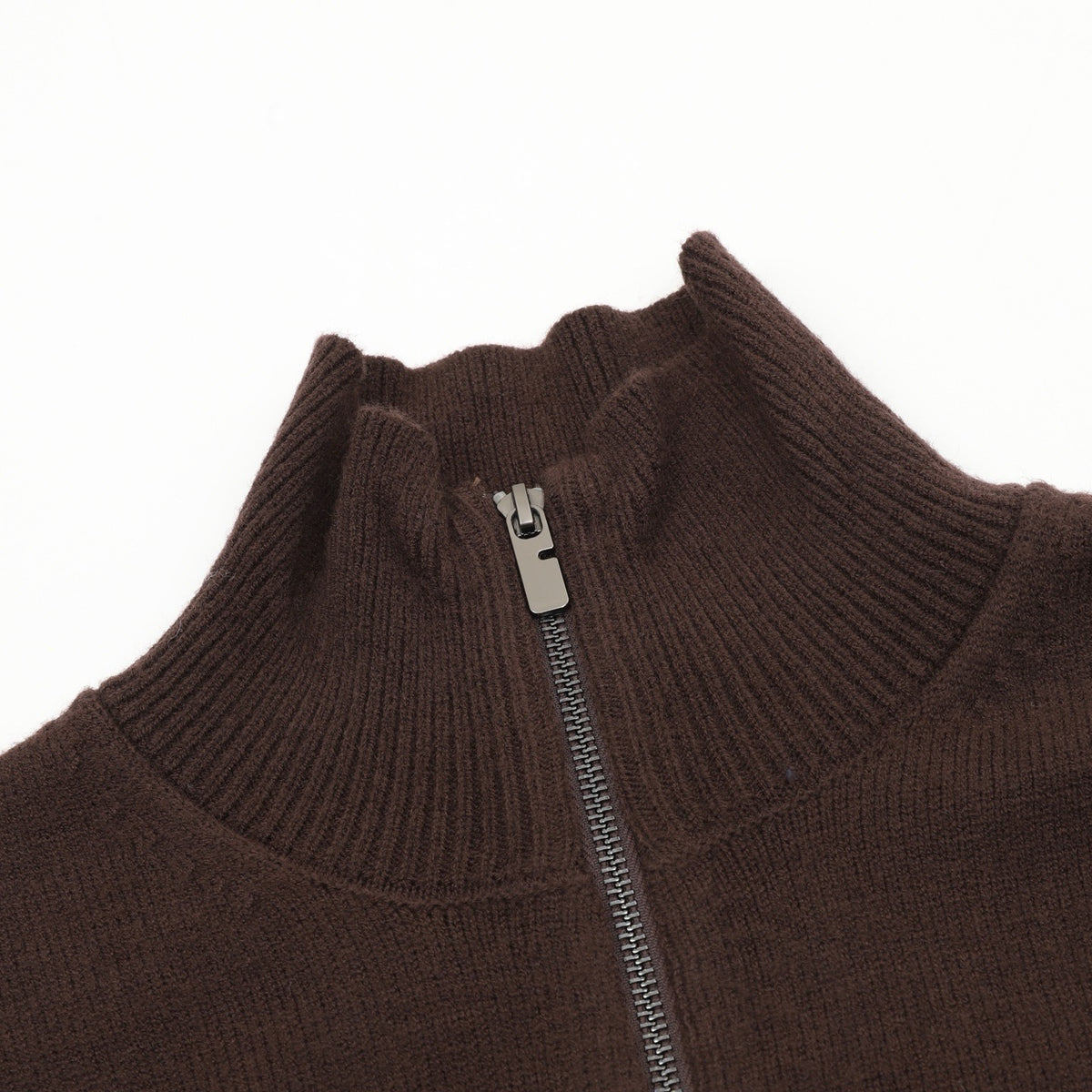 Burberry Women's Men's Brown Half-Zip Wool Sweater