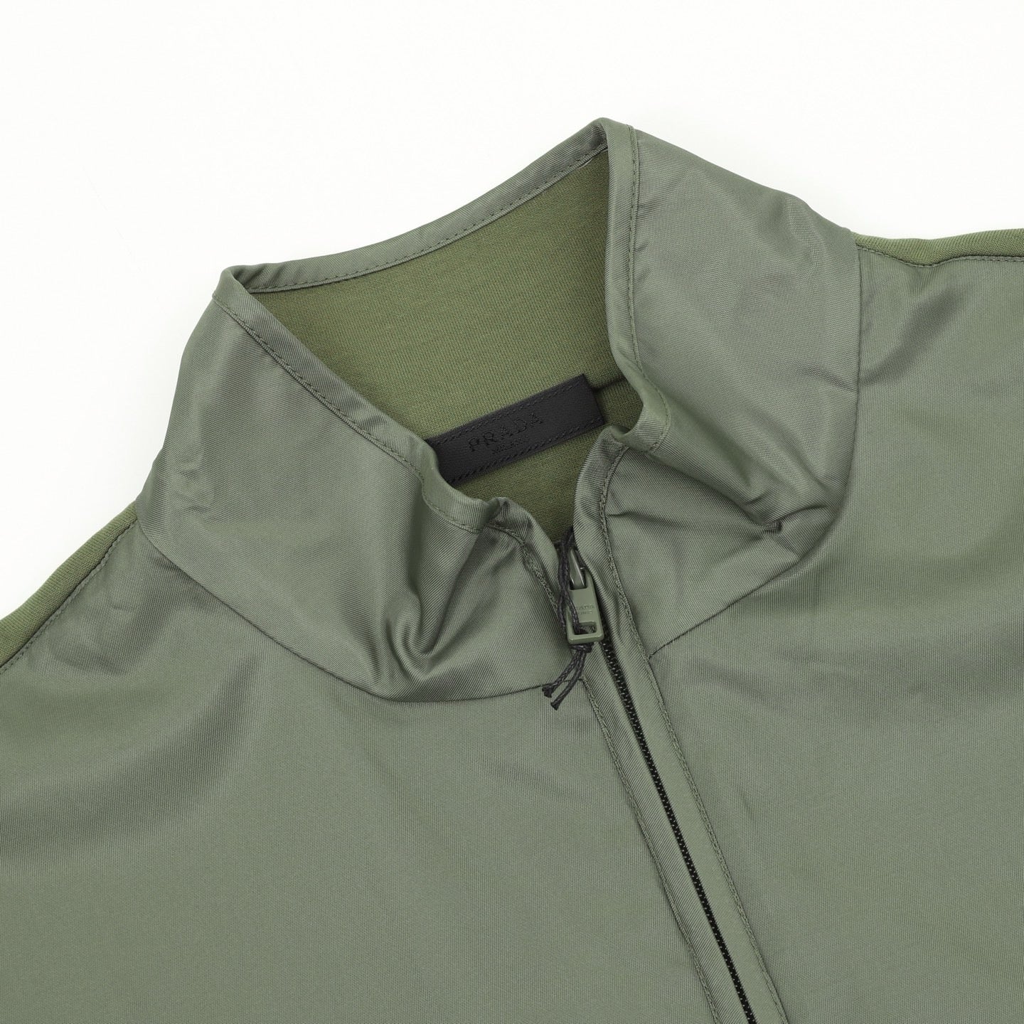 Prada Triangle Logo Nylon-Panelled Half-Zip Sweatshirt