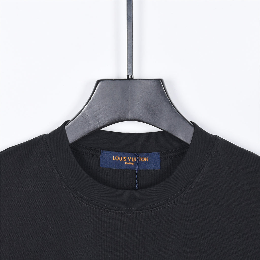 Louis Vuitton Graffiti LV Logo Print Short-Sleeve T-Shirt in Black