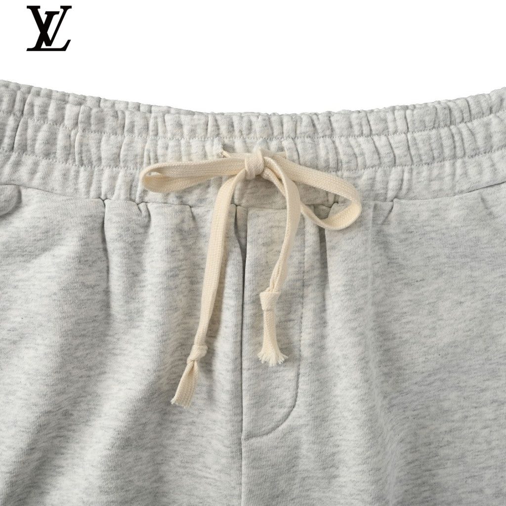 Welldone Light Grey Logo Print Sweat Shorts