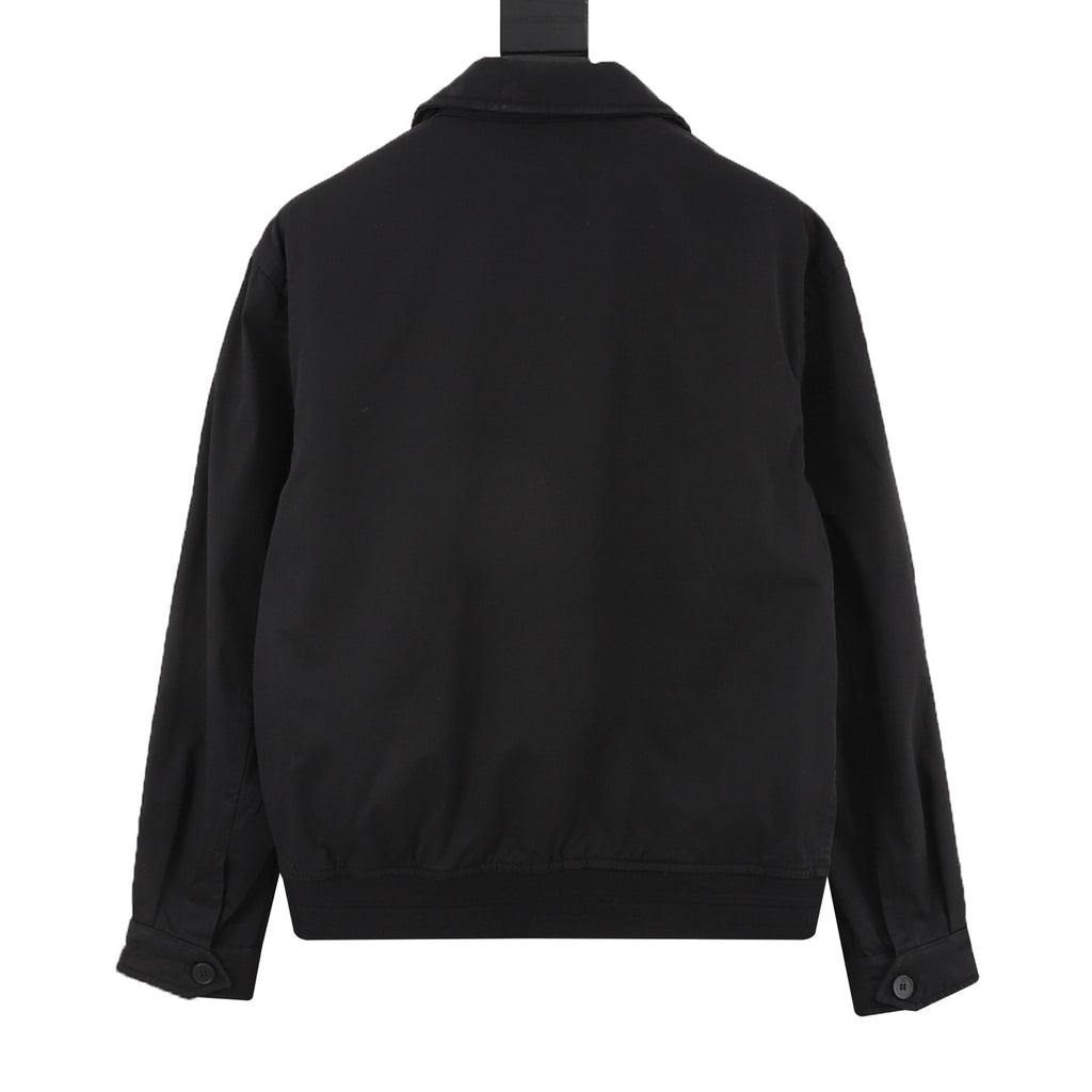 Miu Miu Women's Men's Black Embroidered Logo Bomber Jacket