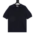 Brunello Cucinelli Knit Short-Sleeve Polo Shirt in Navy
