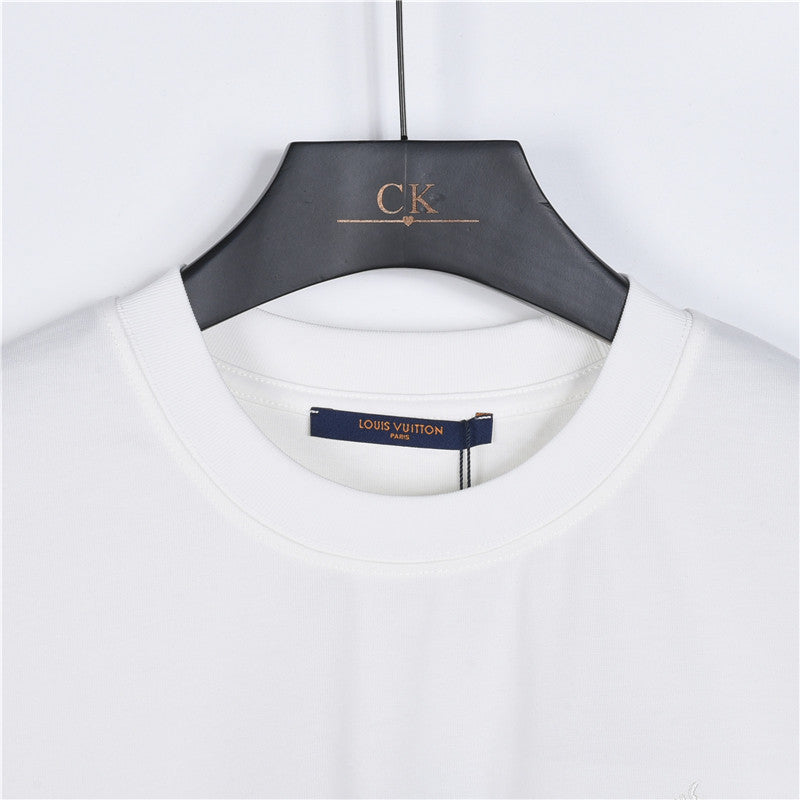 Louis Vuitton Mini LV Embroidered Short-Sleeve T-Shirt in White