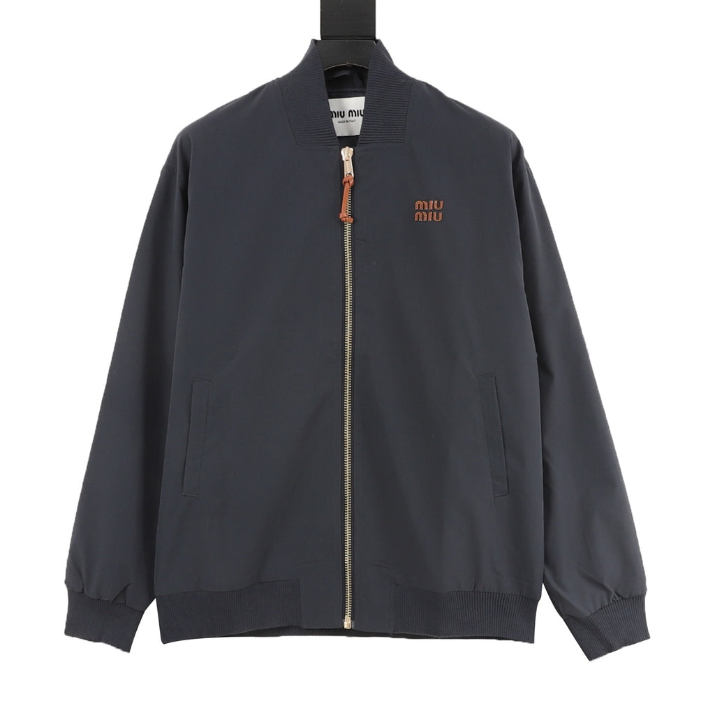 Miu Miu 24FW Panama Cotton Bomber Jacket | Lightweight Luxury Casual Outerwear
