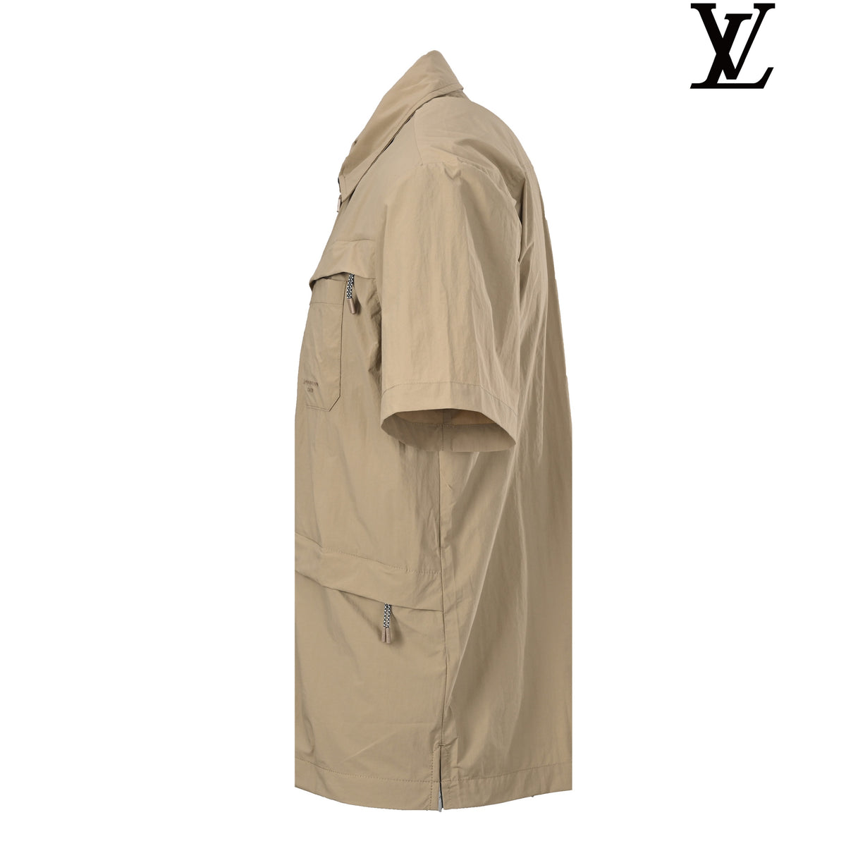 Louis Vuitton Men's Khaki Zip Short Sleeve Shirt