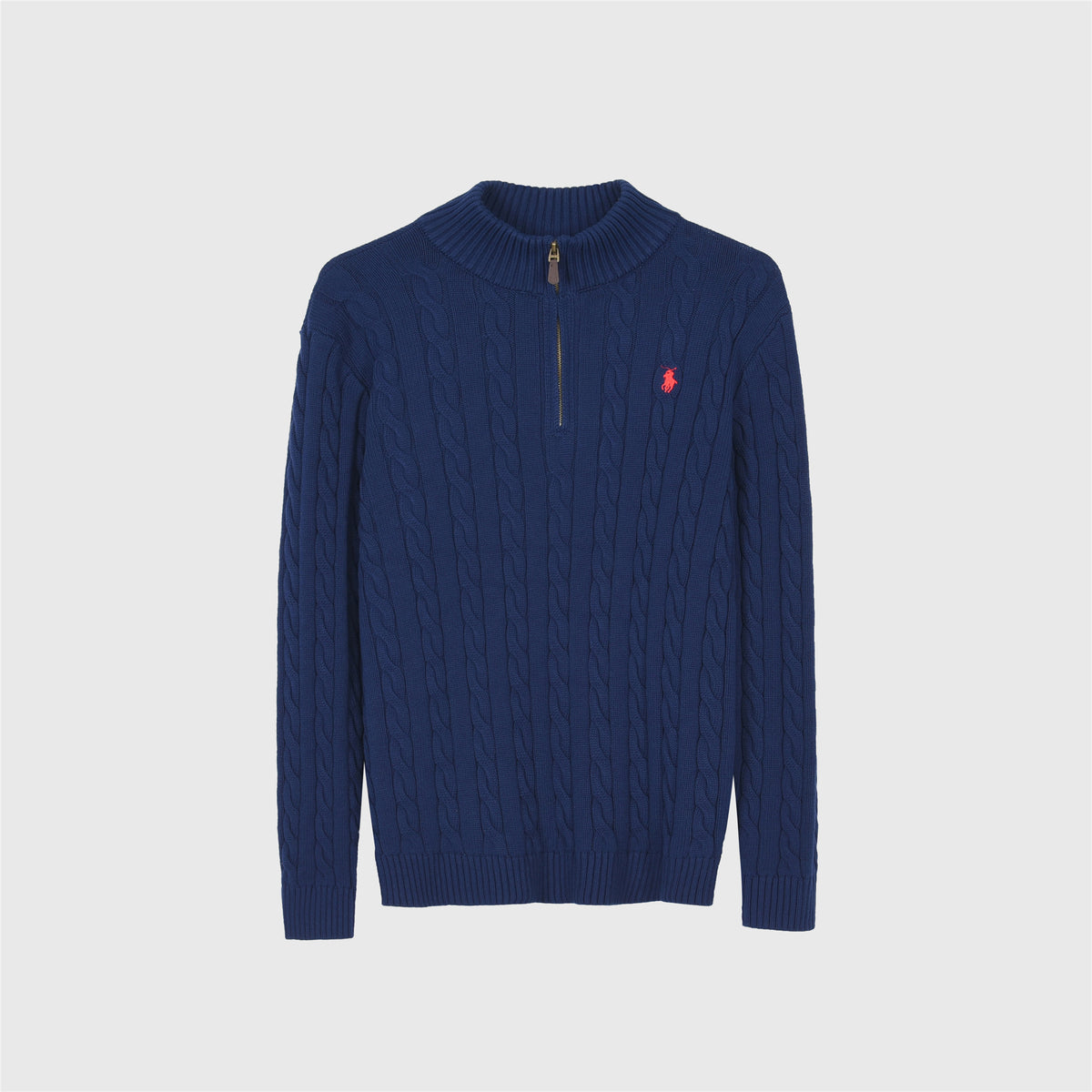 Polo Ralph Lauren Women's & Men's Royal Blue Cable-Knit Half-Zip Sweater