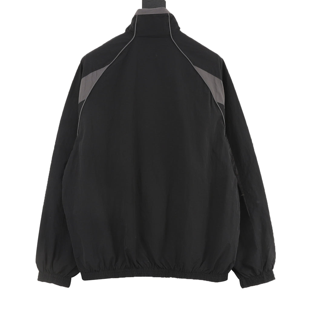 Balenciaga BLCG Sport Logo Track Jacket — Black, Geometric Panel | FW24