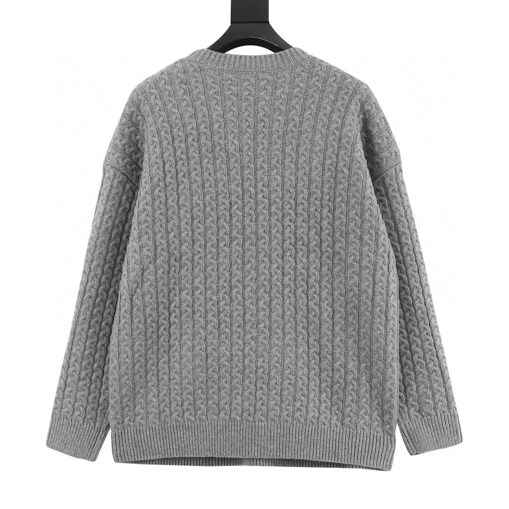 Loewe Oversized Anagram Cable Knit Crew Neck Sweater