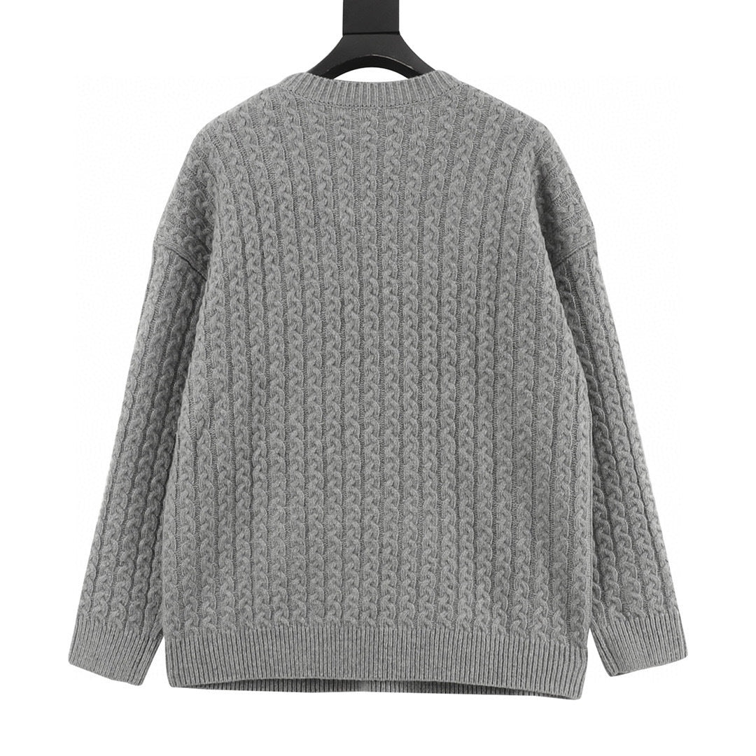 Loewe Oversized Anagram Cable Knit Crew Neck Sweater