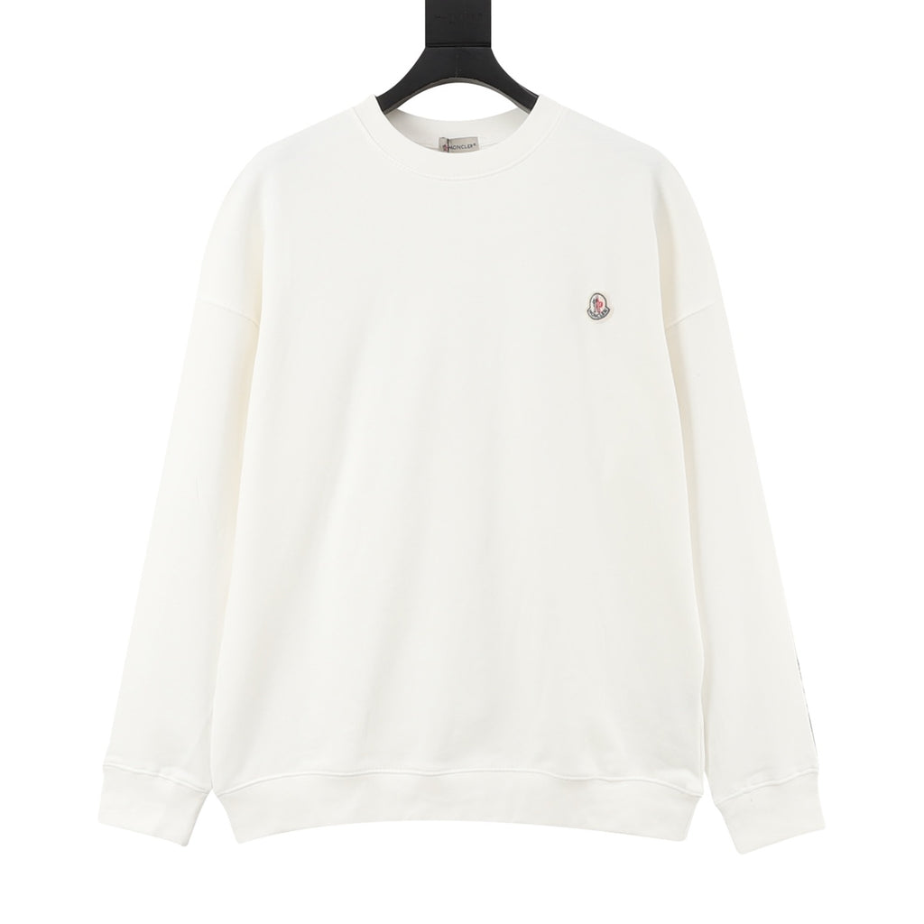 Moncler Women's & Men's White Mini Chest Patch Logo Crewneck Sweatshirt