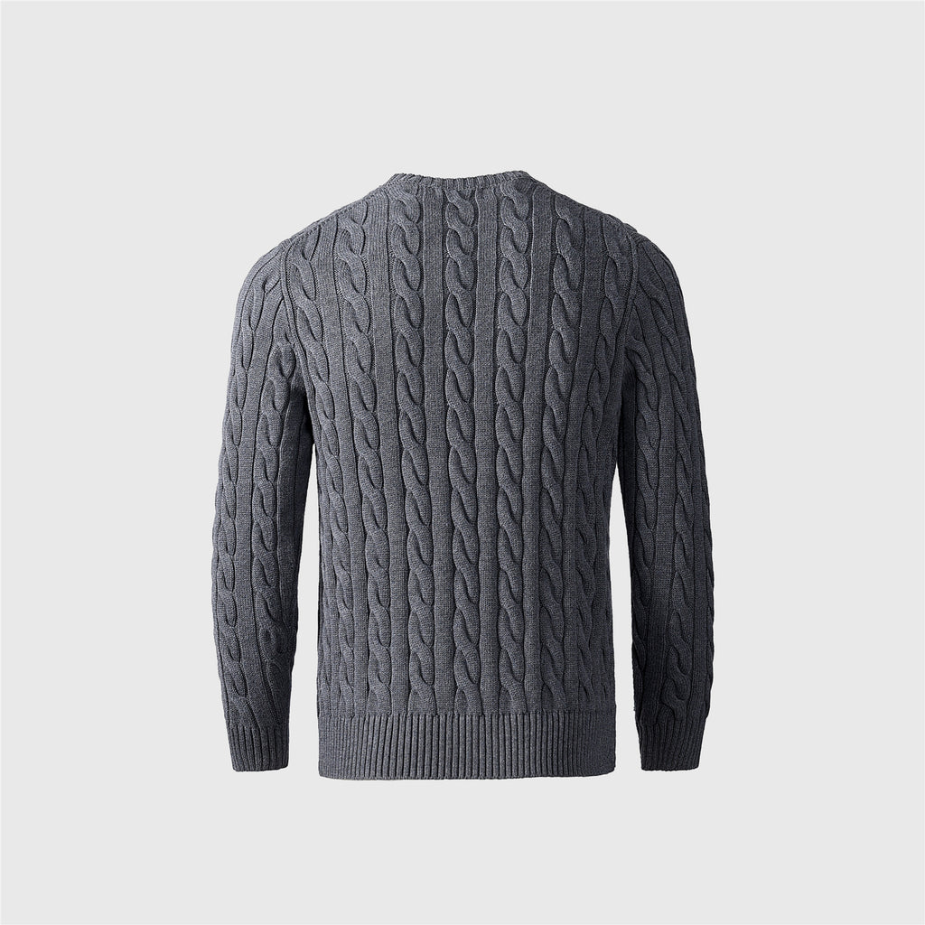 Polo Ralph Lauren Women's Men's Dark Grey Cable Knit Crewneck Sweater