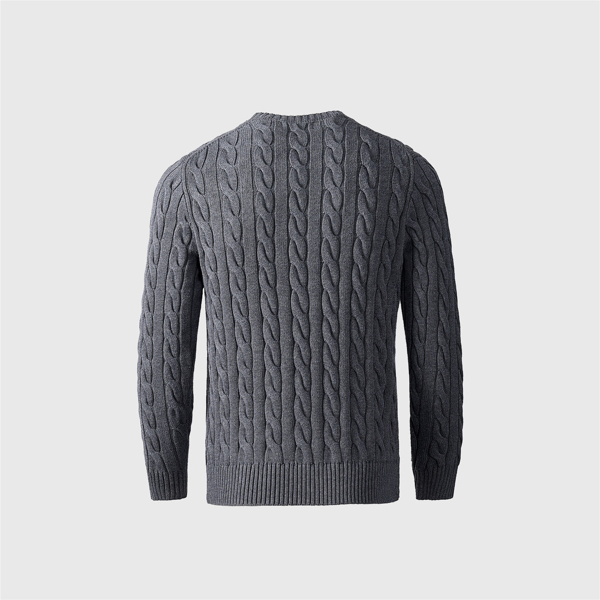 Polo Ralph Lauren Women's Men's Dark Grey Cable Knit Crewneck Sweater