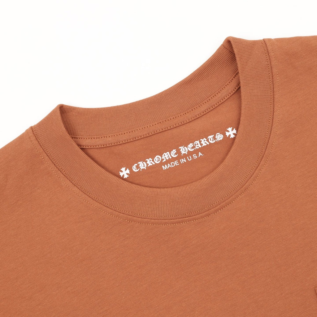 Chrome Hearts Men's Brown Pink Monster Graphic Pocket T-Shirt