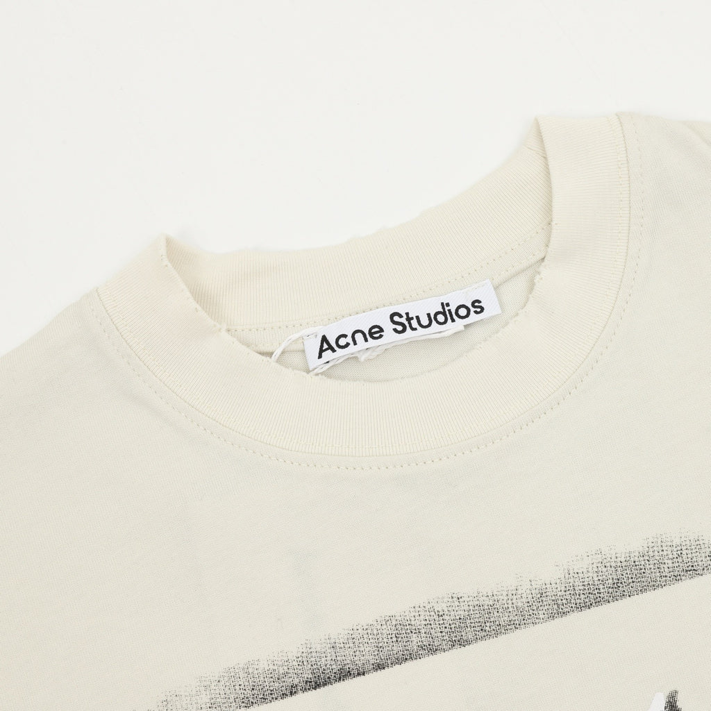 Acne Studios Women's & Men's Off-White Graffiti Logo Long-Sleeve Tee