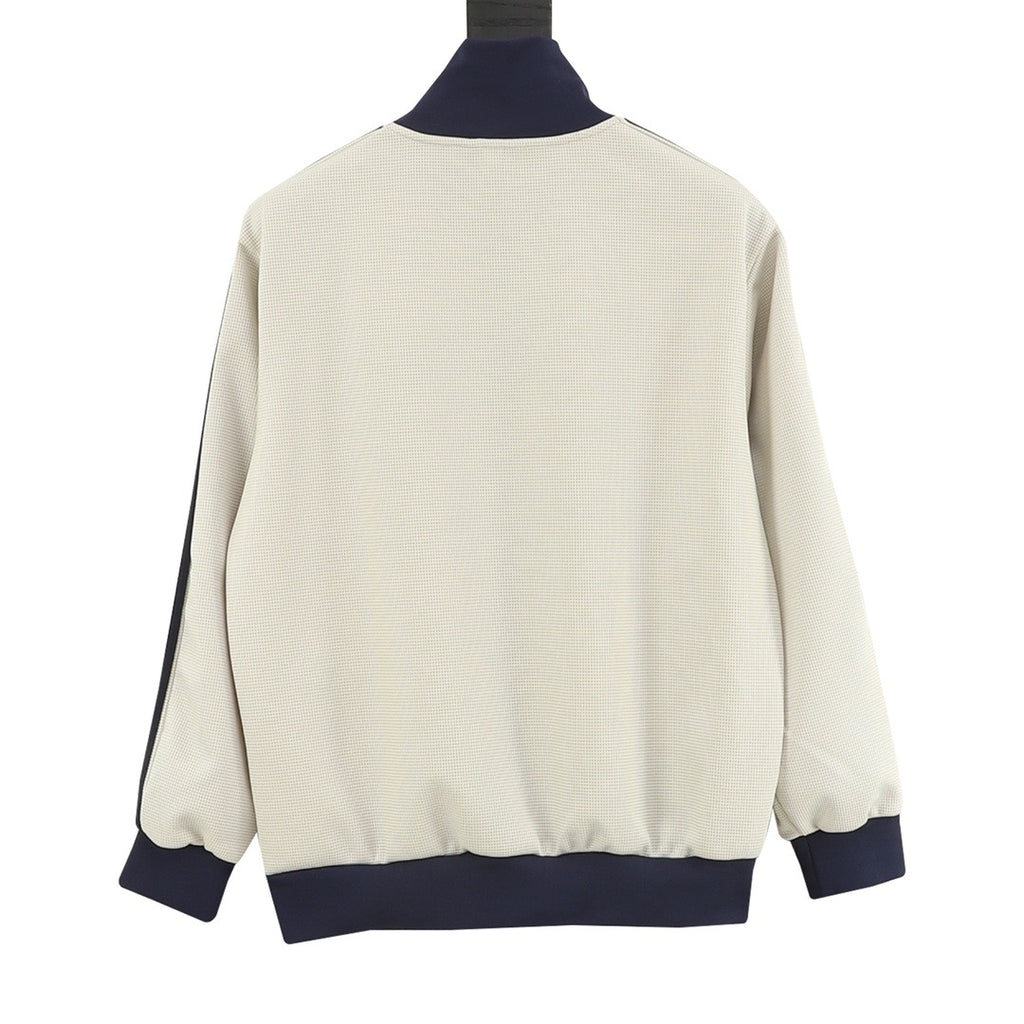 Adidas Originals American Retro Trefoil Track Jacket | Cream Burgundy Stripe Navy Trim