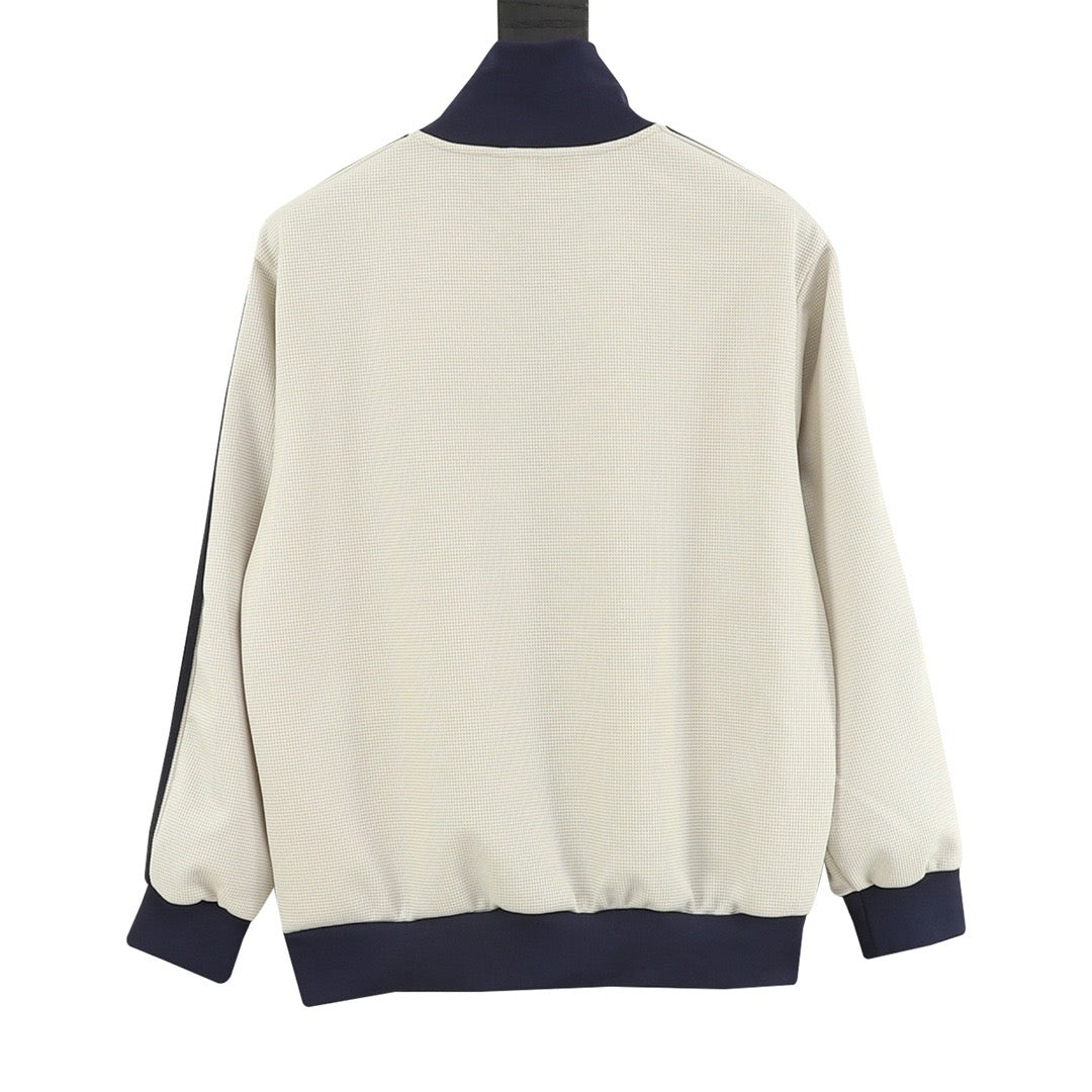 Adidas Originals American Retro Trefoil Track Jacket | Cream Burgundy Stripe Navy Trim