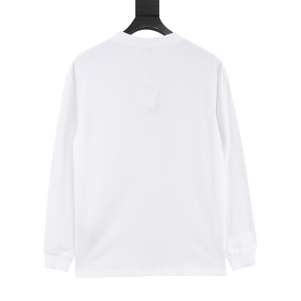 Dior Women's / Men's Label Logo Long-Sleeve T-Shirt in White