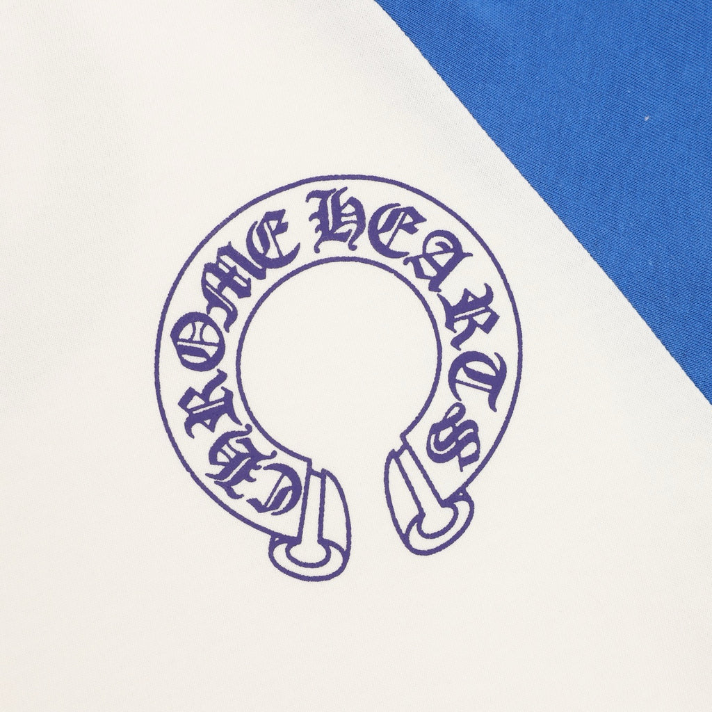 Chrome Hearts 25FW Black Label Raglan Baseball Long Sleeve T-Shirt | White Blue Gothic Print