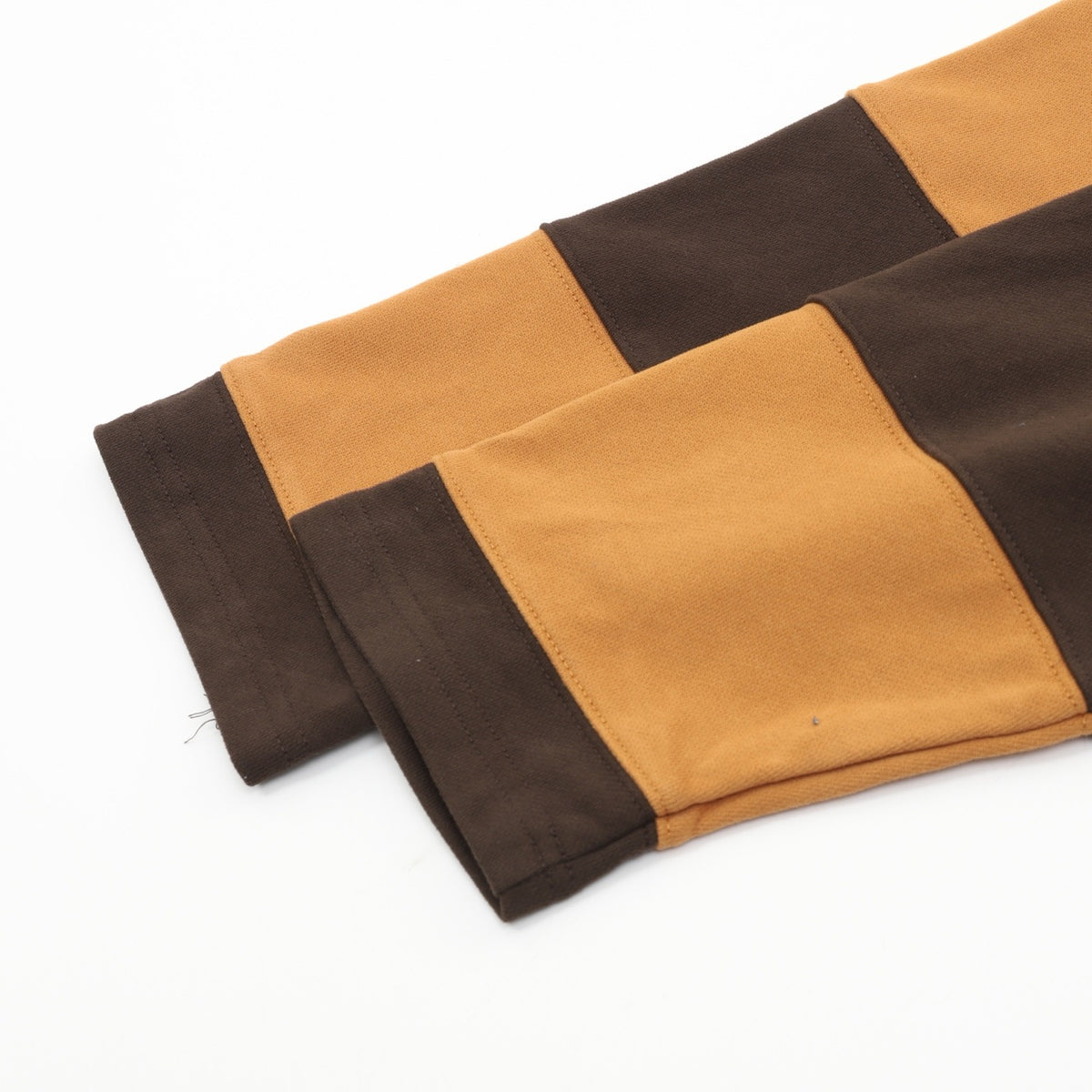 Acne Studios Women's Men's Camel and Brown Striped Long-Sleeve Polo with Faux Leather Collar