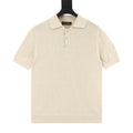 Loro Piana Openwork Knit Short-Sleeve Polo in Cream