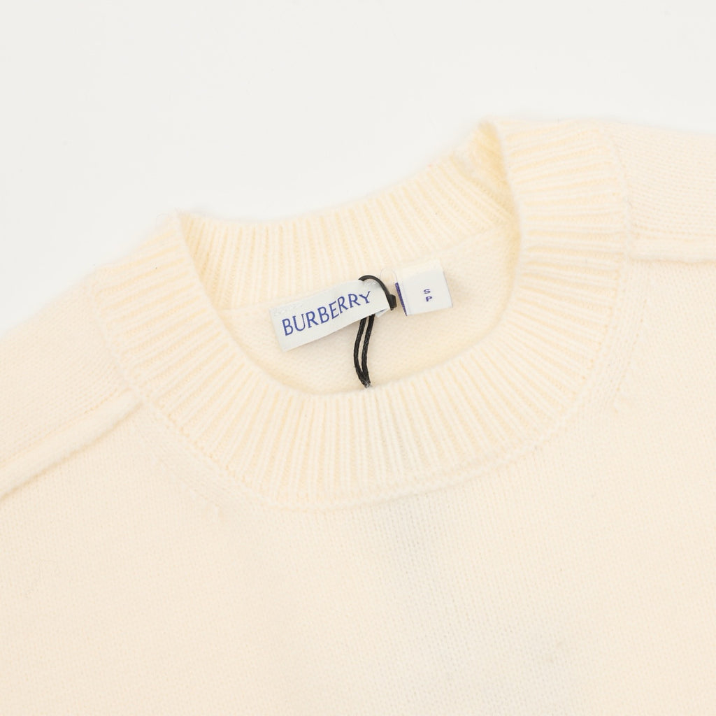 Burberry Women's & Men's Cream Equestrian Knight Patch Crewneck Sweater