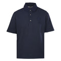 AMI Men's Navy Crochet Heart Logo Polo Shirt