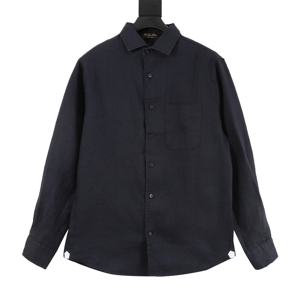 Loro Piana LP Linen Shirt | Dark Brown Breathable Luxury Long Sleeve