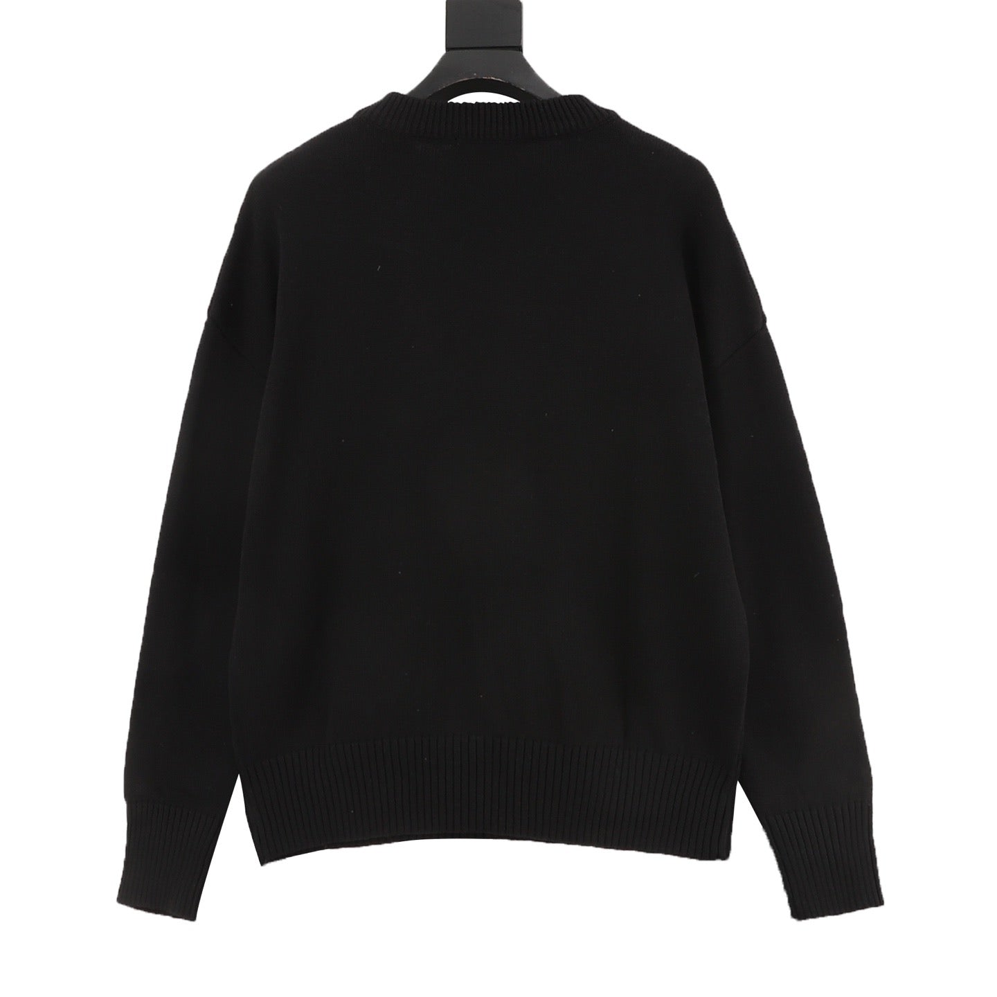 AMI Paris Ami de Cœur Macaron Embroidered Heart Jacquard Crew Neck Sweater