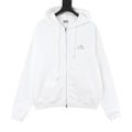 Balenciaga Women's Men's White Logo Zip-Up Hoodie