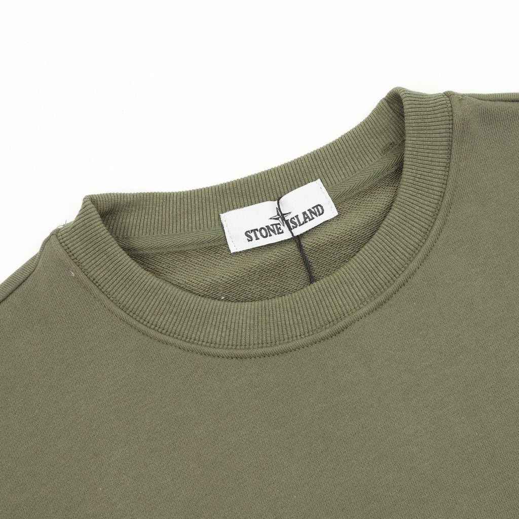 Stone Island Sleeve Badge Crewneck Sweatshirt | White Minimalist Luxury Streetwear