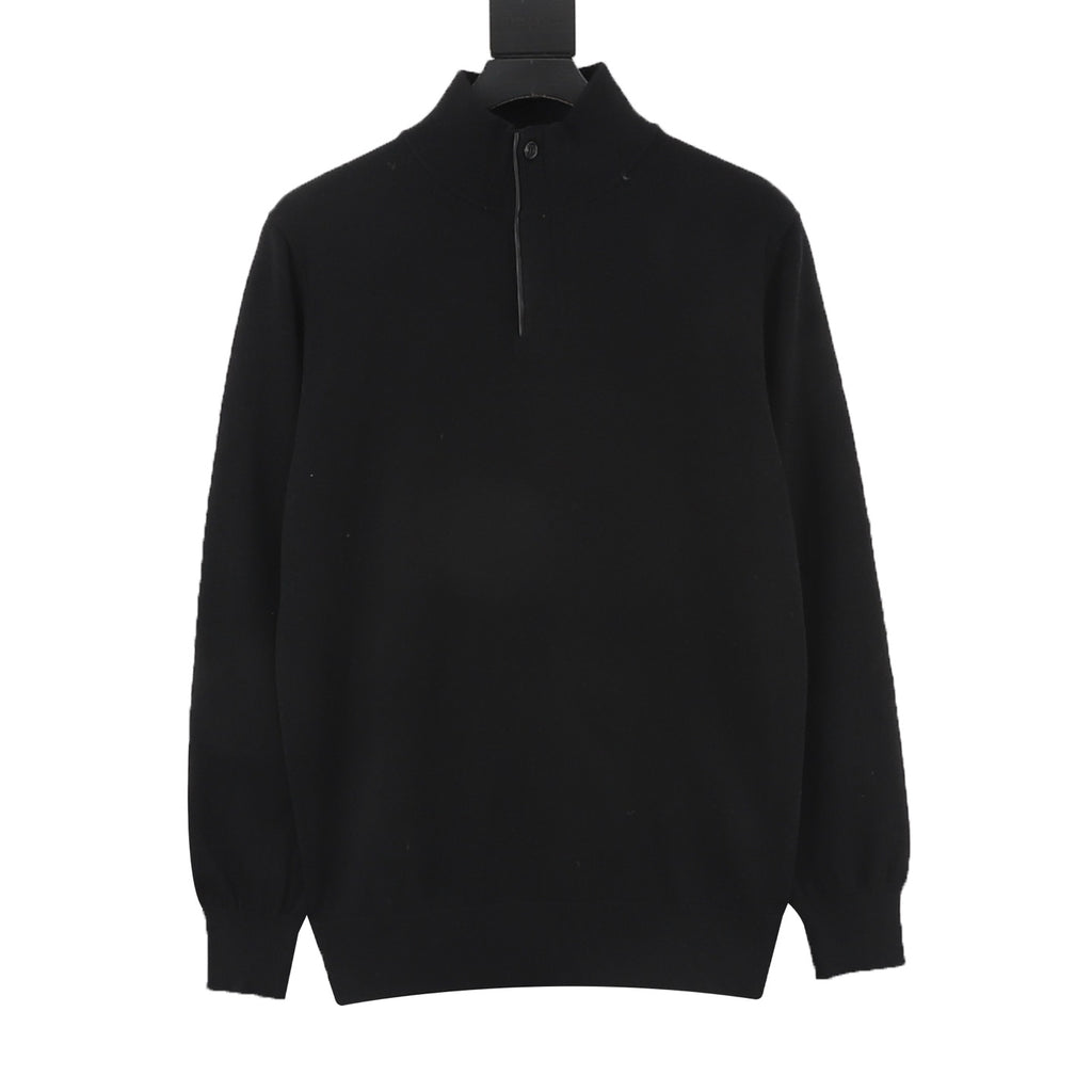 Zegna Women's Men's Black Half-Zip Cashmere Sweater