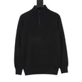 Zegna Women's Men's Black Half-Zip Cashmere Sweater